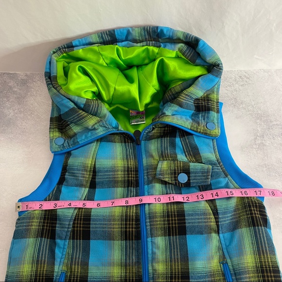 Burton Dry Ride Ho Chi Minh Plaid Hooded Vest M - Picture 9 of 10